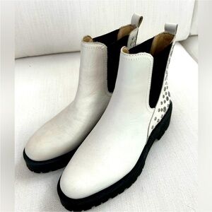 Sam Edelman Bright White Studded Leather Jalyn Boots NEW Size 7.5